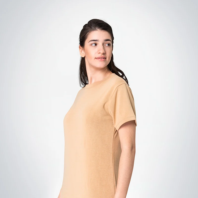 Soft Beige Relaxed Tee Dress